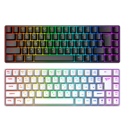 Tastiera meccanica gaming 68 tasti russo-inglese, tastiera bilingue con retroilluminazione RGB per il gaming