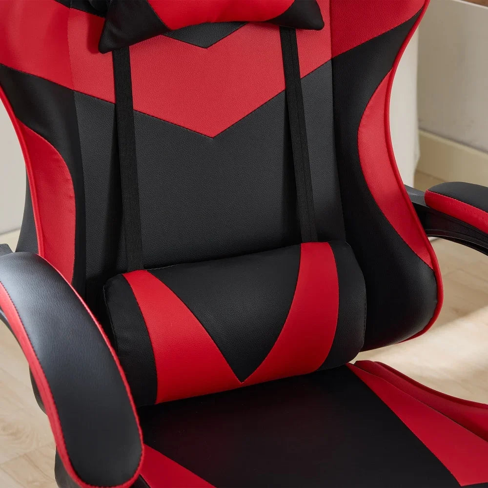 360° Ergonomic Gaming Chair Racing Style Leather Office Chair with Lumbar Support, Headrest, Footrest, Swivel Reclining Computer Gaming Chair