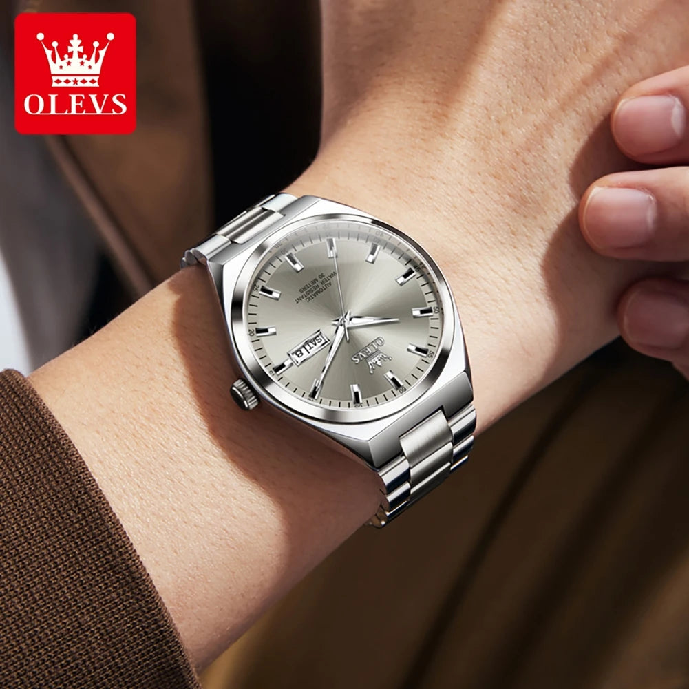 OLEVS Top Brand Luxury Automatic Watches Men Waterproof Watches 316L Steel Business Mechanical Men's Watch relogios masculino