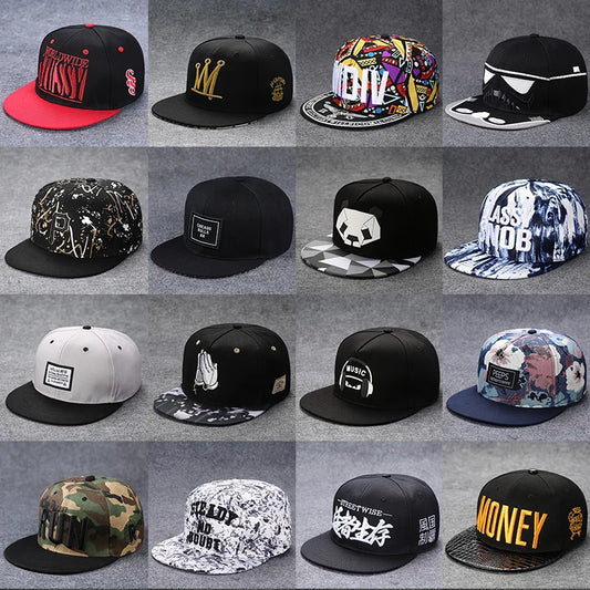 Baseballcap mit flachem Schirm, Buchstabenstickerei für Herren, vielseitig kombinierbar, Damen-Sommer-Hip-Hop-Hut, Outdoor-Sonnenschutz, verstellbare Schirmmütze