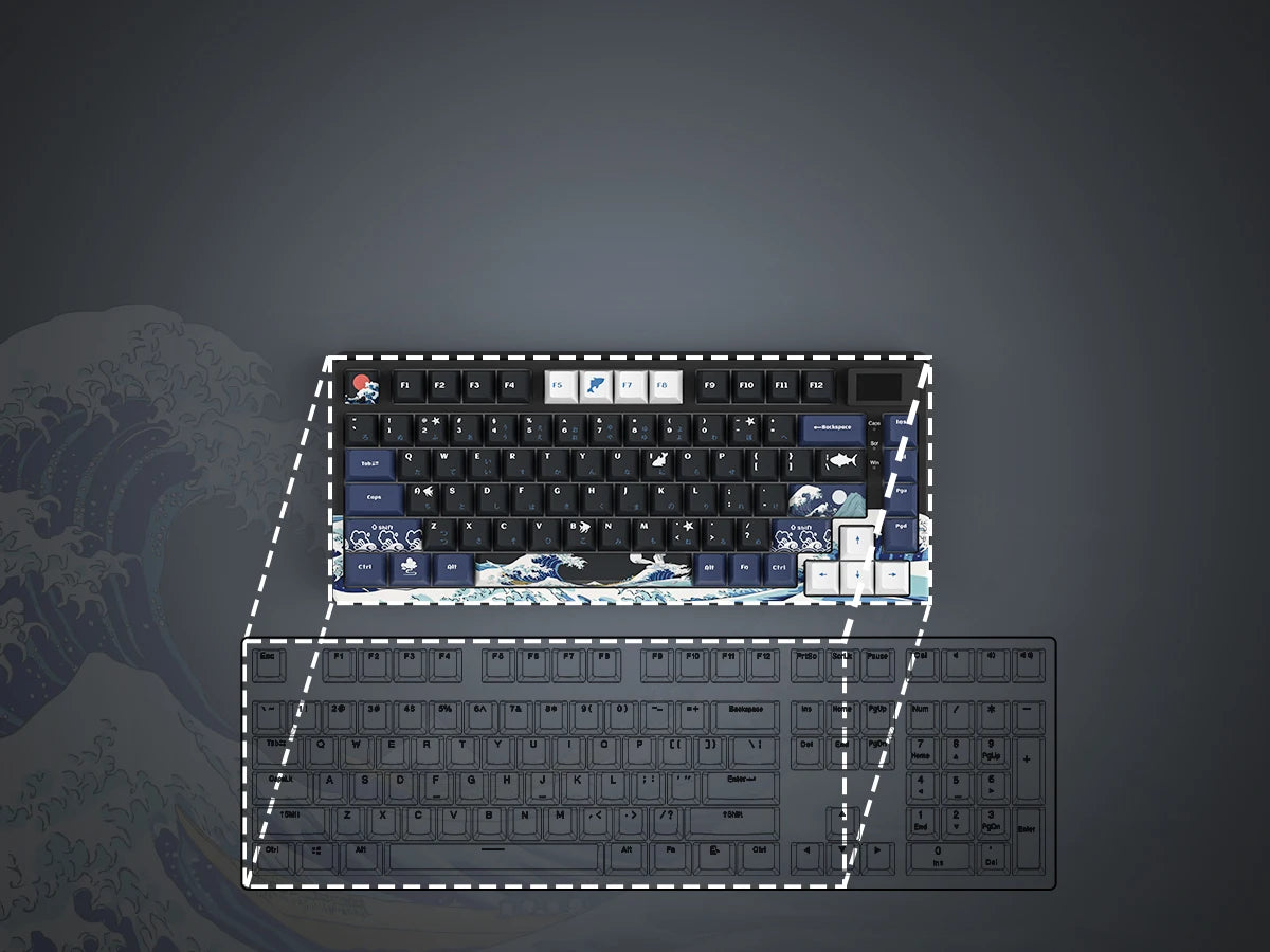 Teclado gamer Womier S-K80 com ecrã OLED a cores, teclado mecânico gaming hot-swappable com montagem gasket, teclado RGB personalizado