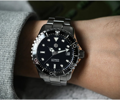 San Martin New 40mm Diver Watch YN55 Enamel Dial Classic Luxury Men Automatic Mechanical Watches Sapphire Waterproof 300m SN0009