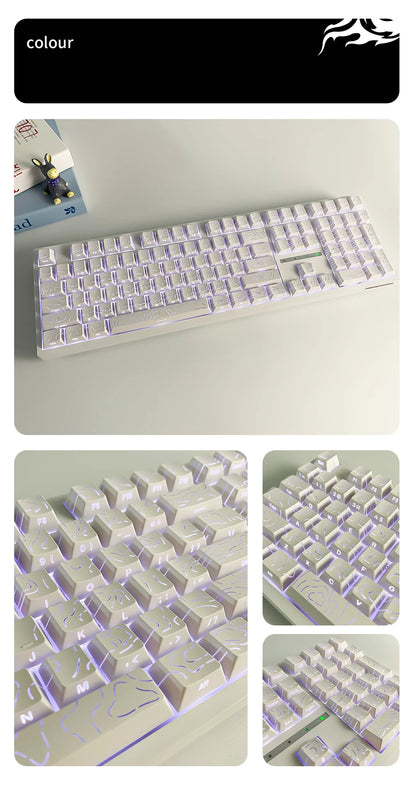 Topographic 4.0 Side Printed Keycaps ISO Enter Cherry Profile Double Shot PBT Keycaps For MX Switch Gamer Keyboard
