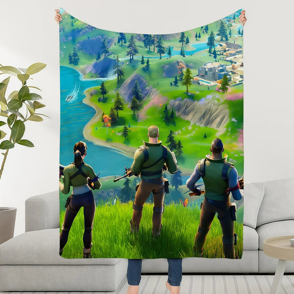 Blanket Throw Super Cosy Plush Living F-FORTNITES-ES Game Room Sofa Couch Childish Birthday Gifts