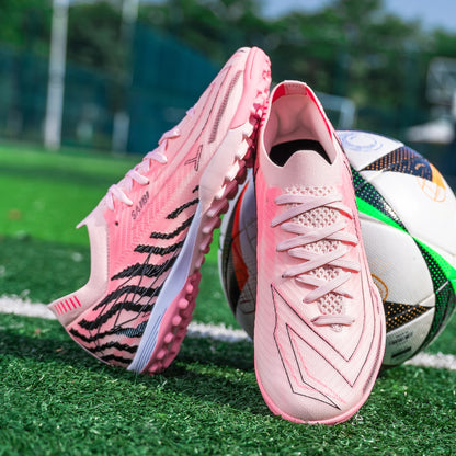 Chaussures de football pour hommes TF Turf, bottes de football légères, tige en PU à haute adhérence, semelle antidérapante, adaptées au gazon artificiel pour adultes.
