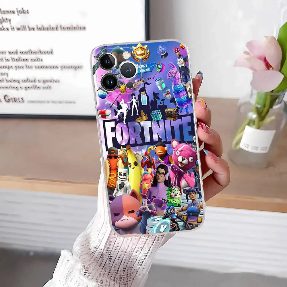 F-Fortnites-Cools Phone Case For IPhone 17 16 15 14 13 12 11 Pro Max Plus Soft Cover Personalized DIY