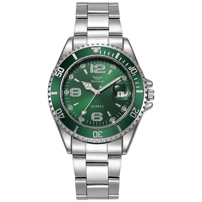 Luxury stainless steel men’s watches – Quartz watch with date display, professional and sporty style, on-trend