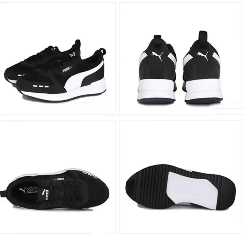 Puma 373117-01 – baskets décontractées rétro unisexes, noires et blanches, chaussures de marche respirantes en maille légère pour la rue et l'extérieur au quotidien