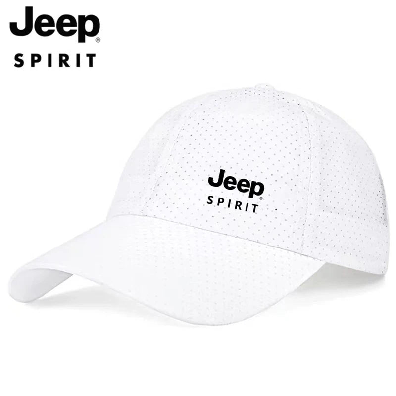 JEEP Spirit Quick drying Sports Hat Men's and Women's Duck billed Hat Spring/Summer Baseball Hat Breathable Sunscreen Hat