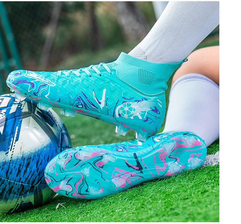 Nouvelles chaussures de football professionnelles pour hommes, chaussures de football antidérapantes, unisexes, respirantes, chaussures de futsal, nouvelles chaussures à crampons, livraison directe, ultralégères