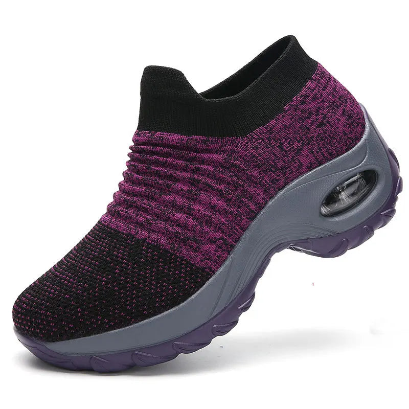 Sneakers da donna alla moda, leggere, scarpe da corsa, scarpe sportive per attività all’aperto, scarpe da corsa comode in rete traspirante, con cuscinetto d’aria e allacciatura con lacci