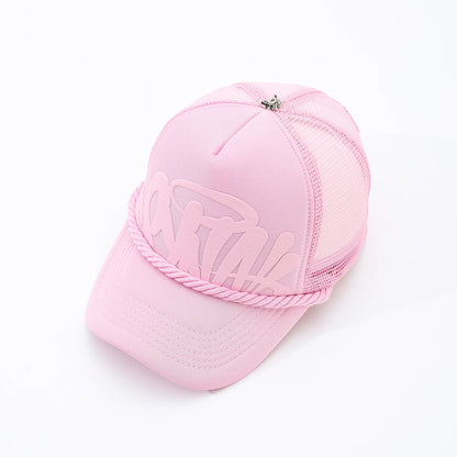 damesmode-baseballpet met letterprint voor lente en zomer, ademende mesh-pet voor buitensporten, heren-truckerpet