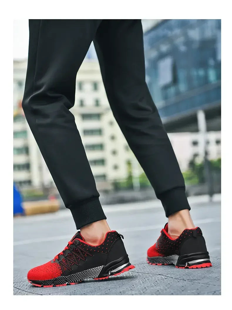 2025 Thick Soled Sports Shoes Youth Mesh Breathable Running Shoes Trend Spring Summer Korean Large Black and White Shoes walk