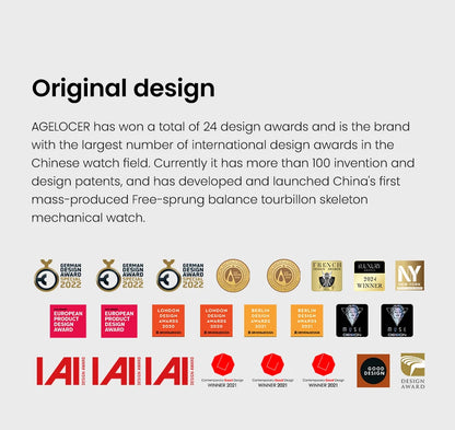 AGELOCER Original Budapest Watch Steel Strap Men's Business Dress Big Calendar Automatic Mechanical Watch Birthday Gift for Men