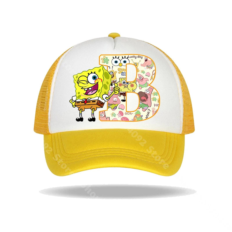 SpongeBob SquarePanted Baseball Cap Kids Adults Letter Print Sun Hats Anime Cartoon Adjustable Peaked Caps Summer Casual Hat New