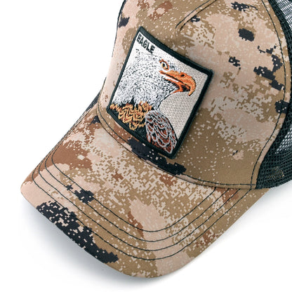 Gorras trucker de moda con parche bordado de cabra, snapback para las cuatro estaciones, gorra de béisbol para hombre y mujer con visera ajustable