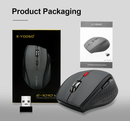 E-YOOSO E-1010 USB 2.4G Wireless Gaming office Mouse 2400 DPI optical Game Mice ergonomic for laptop PC computer