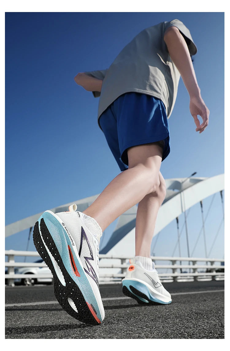 Sapatilhas de corrida com placa de carbono, especialidade maratona, para homem e mulher, desportivas, respiráveis, leves, confortáveis, atléticas e antiderrapantes