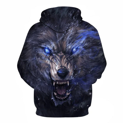 Animal Wolf – bluzy z kapturem drukowane w 3D dla mężczyzn i kobiet, modne, codzienne, oversize, swetry typu pullover, styl hip-hopowy, Harajuku, odzież uliczna