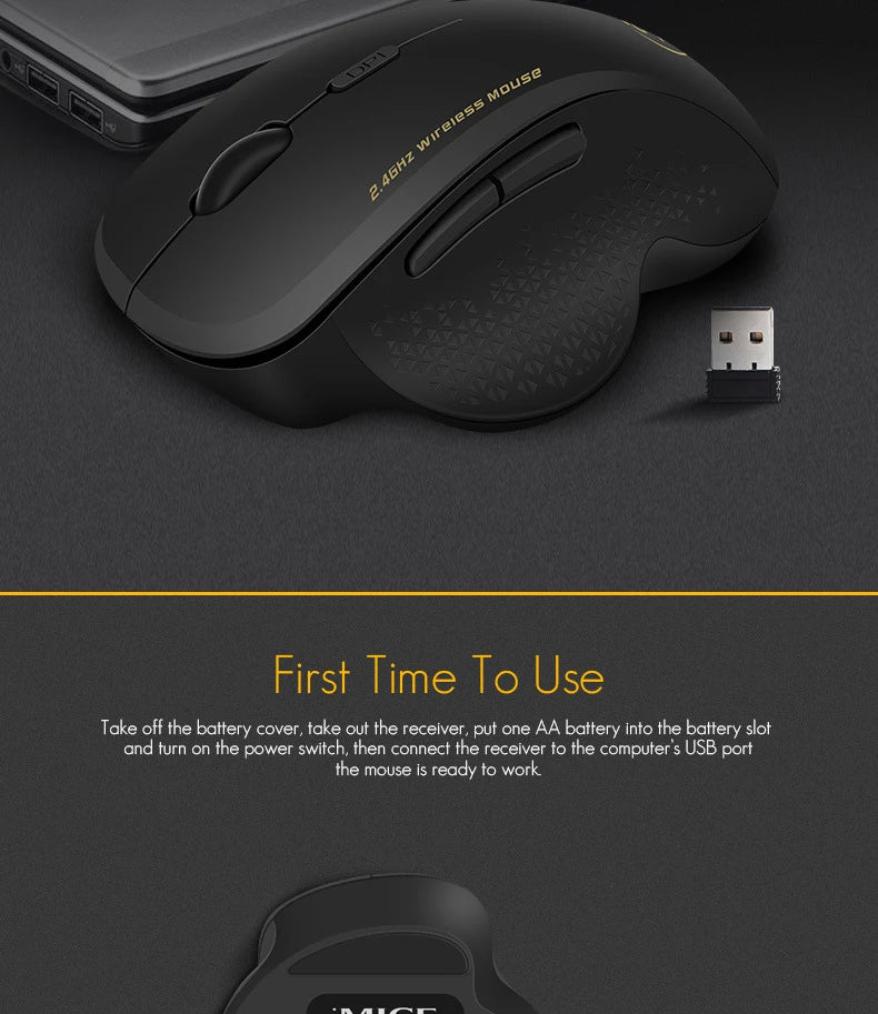 UTHAI G6 Laptop Accessories Ergonomic Design 2.4G Wireless Mouse Business Office Gift Smart 6-Button Gaming Mouse
