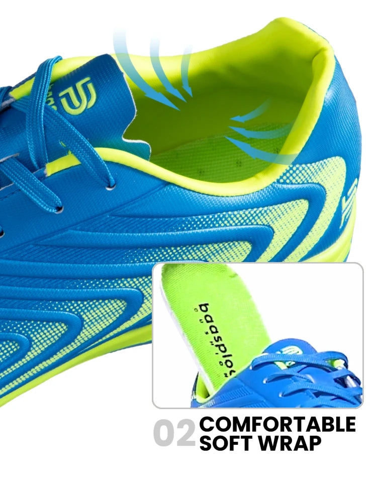 Baasploa Chaussures de football professionnelles pour homme, chaussures de sport d'entraînement antidérapantes pour l'extérieur, chaussures de football légères en cuir pour homme, Chuteira Campo