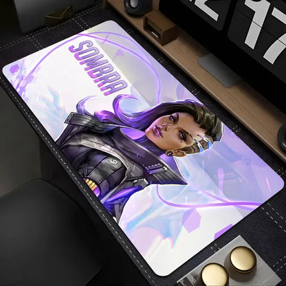 Tappetino mouse PC Overwatch Sombra sexy, tappetino per laptop viola kawaii con ragazza anime, tappetino per tastiera, accessori gaming, tappetino da scrivania per gamer