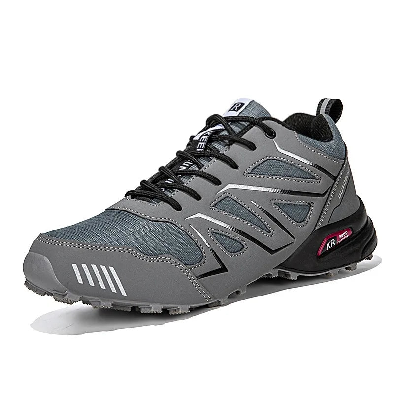 2025 New Men Hiking Shoes Outdoor Waterproof Sports Shoes Comfortable Leather Hiking Training Boots Large Size Tactical Shoe Men