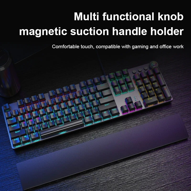 Teclado Mecânico AULA F2088 com Fio para Gaming, Botão Multifuncional, 104 Teclas, Retroiluminação Magic e Programação de Macros para Computador
