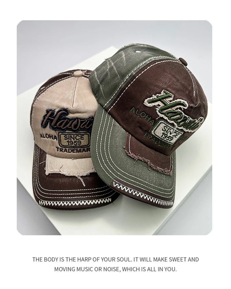 Bonés de basebol vintage coreanos lavados para homem e mulher, em algodão, com fecho snapback, bordado, design novo e versátil, letras bordadas, estilo casual desgastado