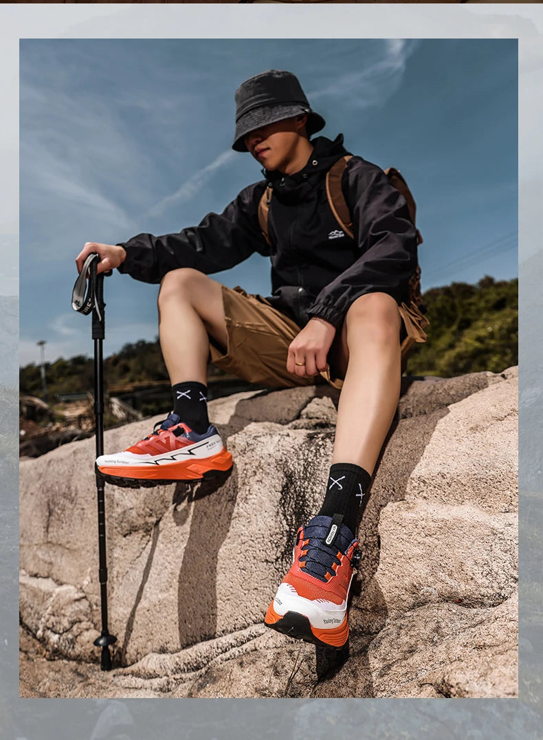 Scarpe da trekking traspiranti da uomo — Fibbia girevole, suola antiscivolo