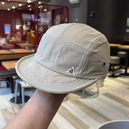 Unisex 5 Panel Camp Cap Quick Dry Waterproof Short Brim Adjustable Lightweight Breathable Cap for Hiking Camping Outdoor Daily