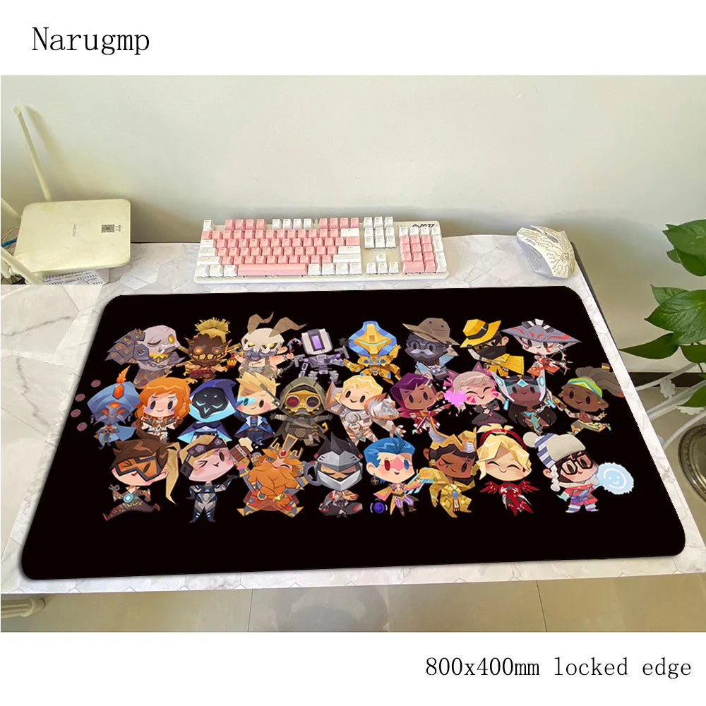Tapete de rato gaming Overwatch 80x40cm, grande, para secretária de computador, tapete gamer para PC e portátil, presente de Halloween
