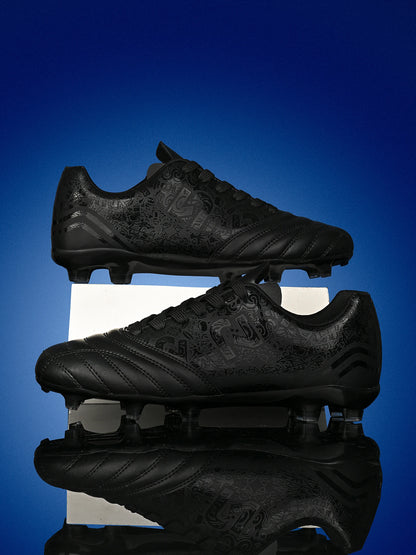 Chaussures de football AG FG pour hommes, tige en PU souple, structure de crampons renforcée, pour adultes, pour les matchs et entraînements de football en plein air sur pelouse.