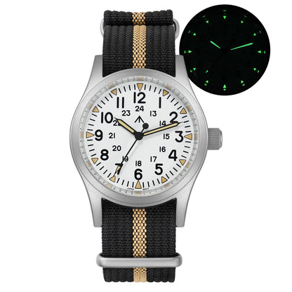 Militado ML05 38mm Men Watch VH31 Quartz Military Watches Domed Sapphire AR Coating 100m Waterproof Stainless Steel Wristwatch