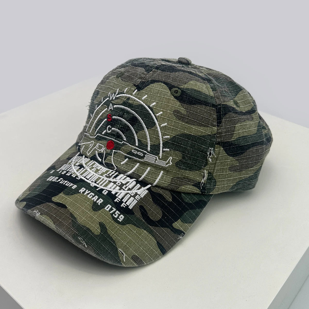 New Unisex Broken Style Bull's-eye Cross Embroidery Baseball Hats Sunshade Personal Versatile Peaked Caps Street Fashion Hip Hop