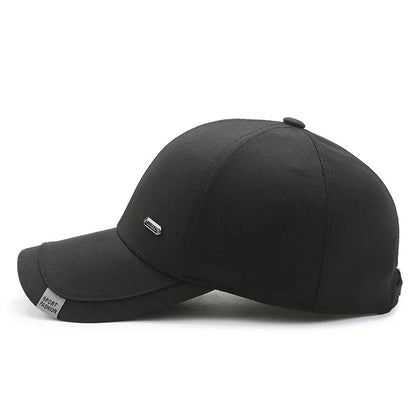 Men's Baseball Hat Hard Top Spring Autumn Big Head Circumference Cotton Cap Sun Protection Dad Cap Adjustable Strap Fishing Hat