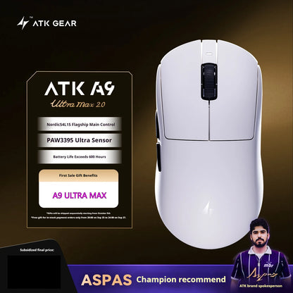Безжична геймърска мишка ATK A9 Plus A9/A9 SE/A9 Pro Tri Mode 8K, лека A9 Ultimate E-sports, PC подарък, персонализирана