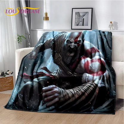 29 Style Kratos God of War Games Cartoon Blanket,Soft Throw Blanket for Home Bedroom Bed Sofa Picnic Travel Office Cover Gifts