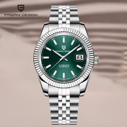 Relógio de pulso mecânico para homem PAGANI DESIGN PD1645 – Movimento 8215, vidro de safira, modelo de luxo em aço, resistente à água até 100 m