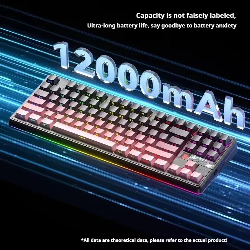 AULA F87 Pro V2 Mechanical Keyboard 3-modes Wireless 12000mAh Long Battery Life Hot-Swap RGB Customi E-Sports Keyboard PC Gaming