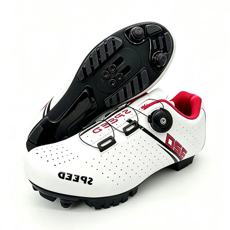 Sapatilhas de ciclismo MTB novas para homem, sapatilhas desportivas de ciclismo com sistema de bloqueio automático, estrada e velocidade, sapatilhas de ciclismo para mulher compatíveis com cleats SPD