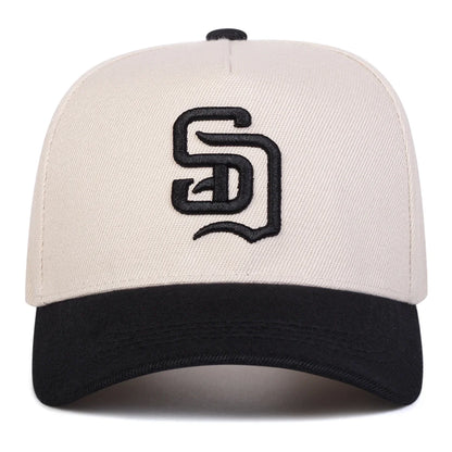 Unisex SD Letter Embroidery Baseball Caps Adjustable Casual Hats Spring and Autumn Outdoor Sunscreen Hat
