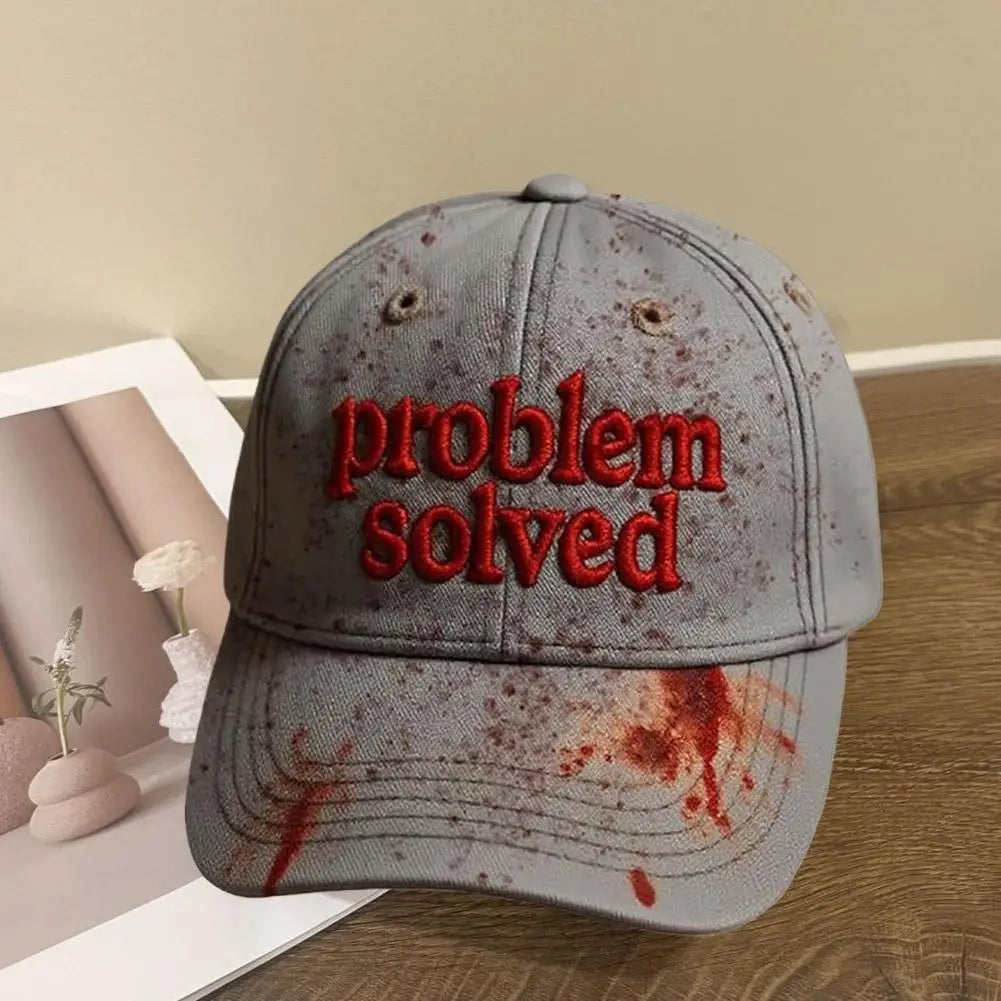 Halloween Theme Embroidery Problem Solved Bloody Hat Horror Baseball Suitable For Halloween Party Cosplay Props Gifts