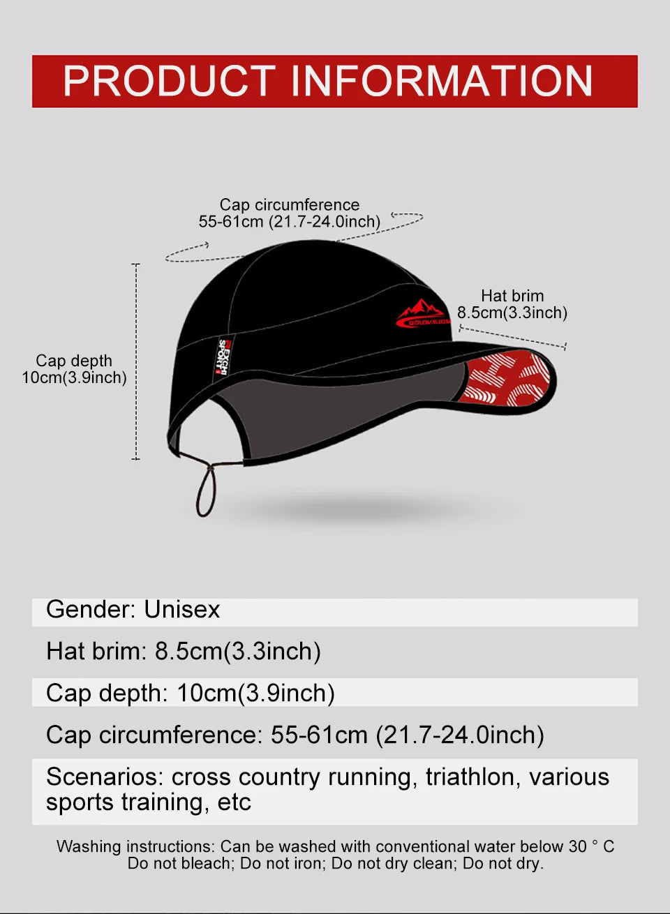 LOOGDEEL Outdoor Sports Running Hat Women Men Quick-drying Breathable Bike Sunshade Headwear Anti-UV Cycling Mountaineering Cap