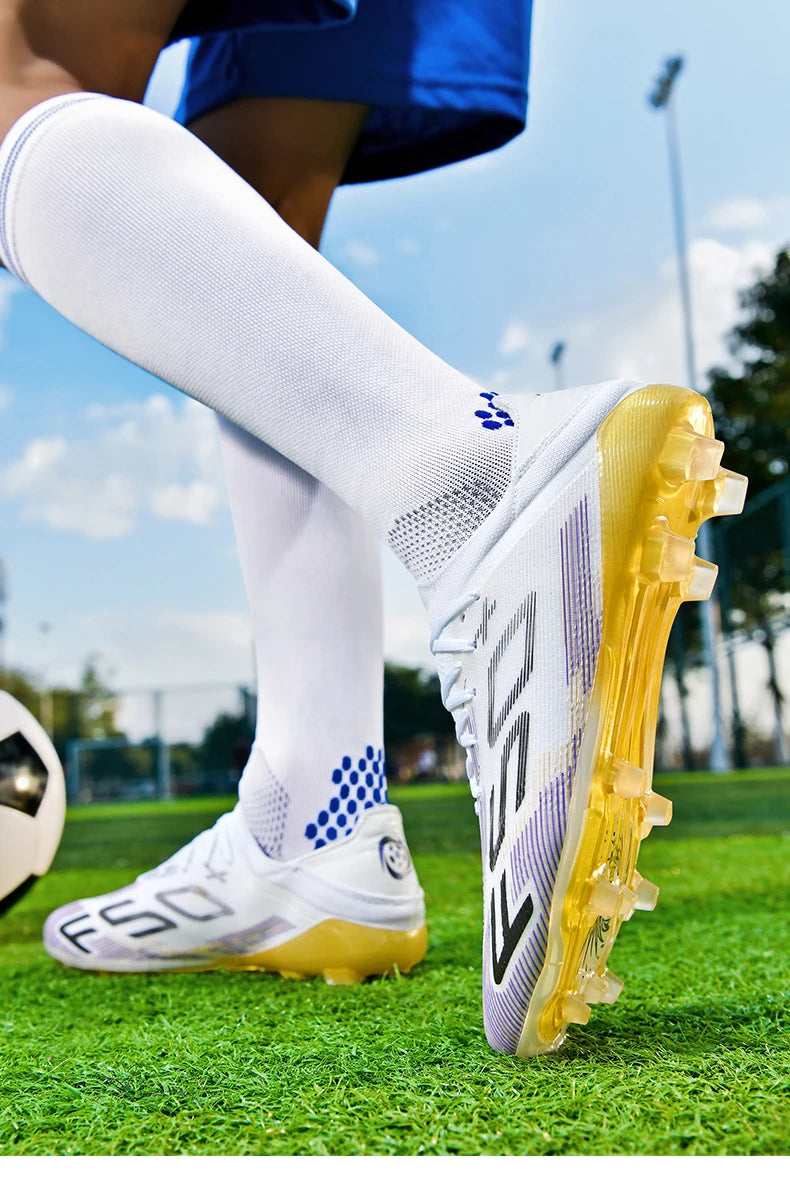 New Men Soccer Shoes Futsal Football Boots Sneakers Match Grass Cleats High-quality Non-Slip Indoor Hot-selling High-top Outdoor