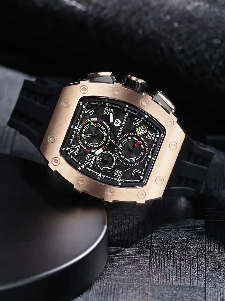 Relógio TSAR BOMBA New TB8204 para Homem, Quartzo Japonês, Cronógrafo, 50M à Prova de Água, Estilo Desportivo, Relógio de Pulso Masculino de Luxo, Presente para Homem
