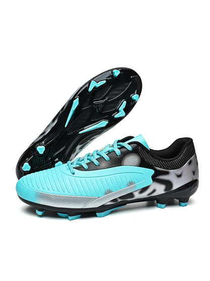 Chaussures de football pour hommes, modèle AG FG Hybrid, avec crampons, tige en PU confortable et semelle absorbant les chocs, idéales pour l’entraînement sur gazon naturel.