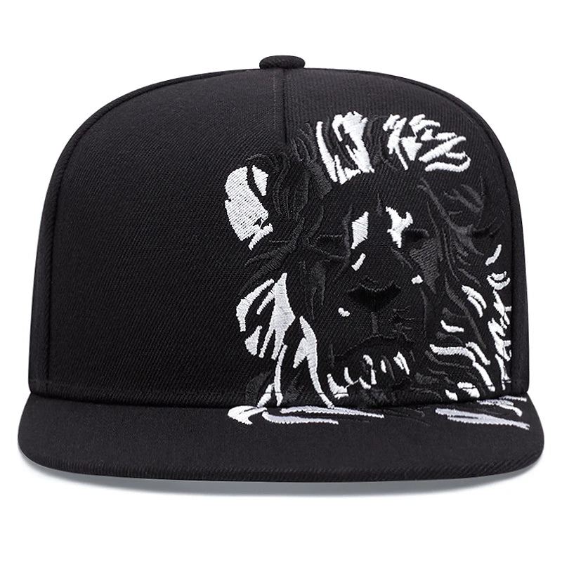 „Lion Eagle“ siuvinėta mados vyriška gatvės stiliaus hiphopo kepurė, beisbolo kepurė, moteriška laisvalaikio ir sporto kepurė nuo saulės, plokščia krašto kepurė