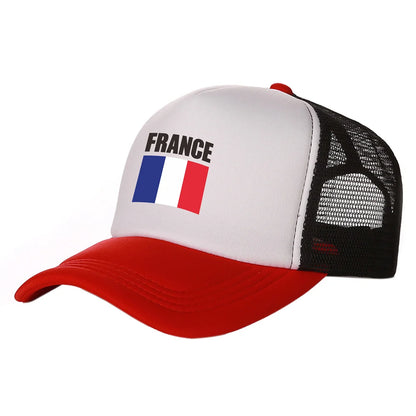 Franciaország Trucker sapkák Divatos, menő francia sapkák Baseball sapka Nyári, szabadtéri, napvédő hálós sapkák