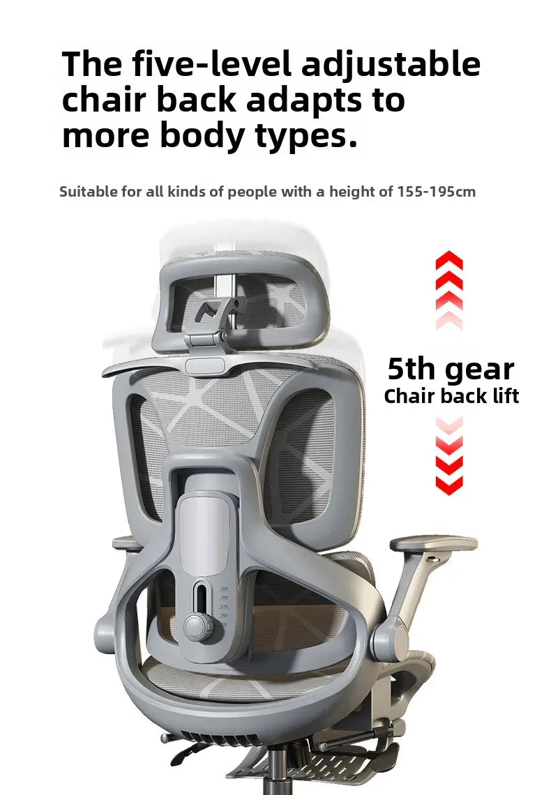 Silla gaming ergonómica de oficina para ordenador Air Titan Full Mesh con soporte lumbar de tres zonas, diseño bien ventilado e ideal para escritorio de estudiante